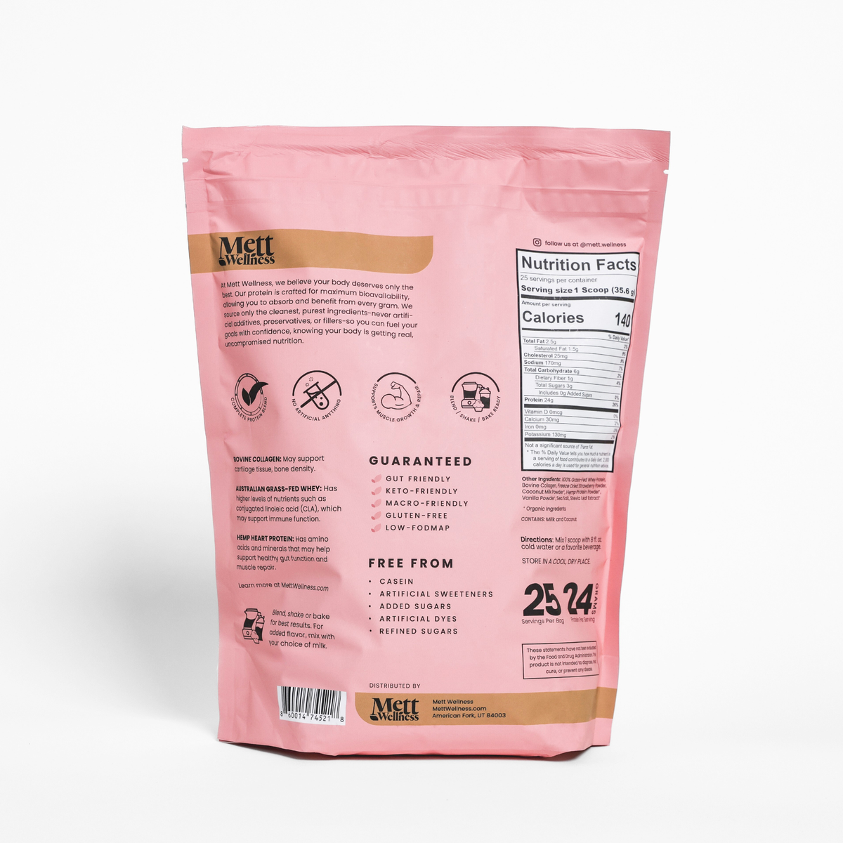 Strawberries and Cream Whey + Hemp Heart protein