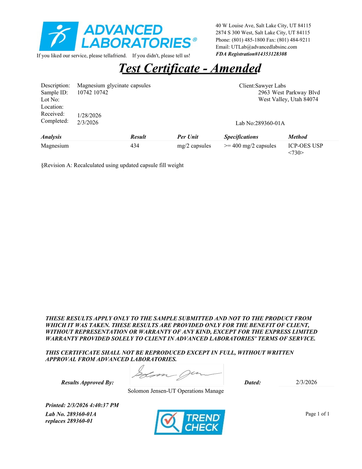 Magnesium Glycinate Capsules