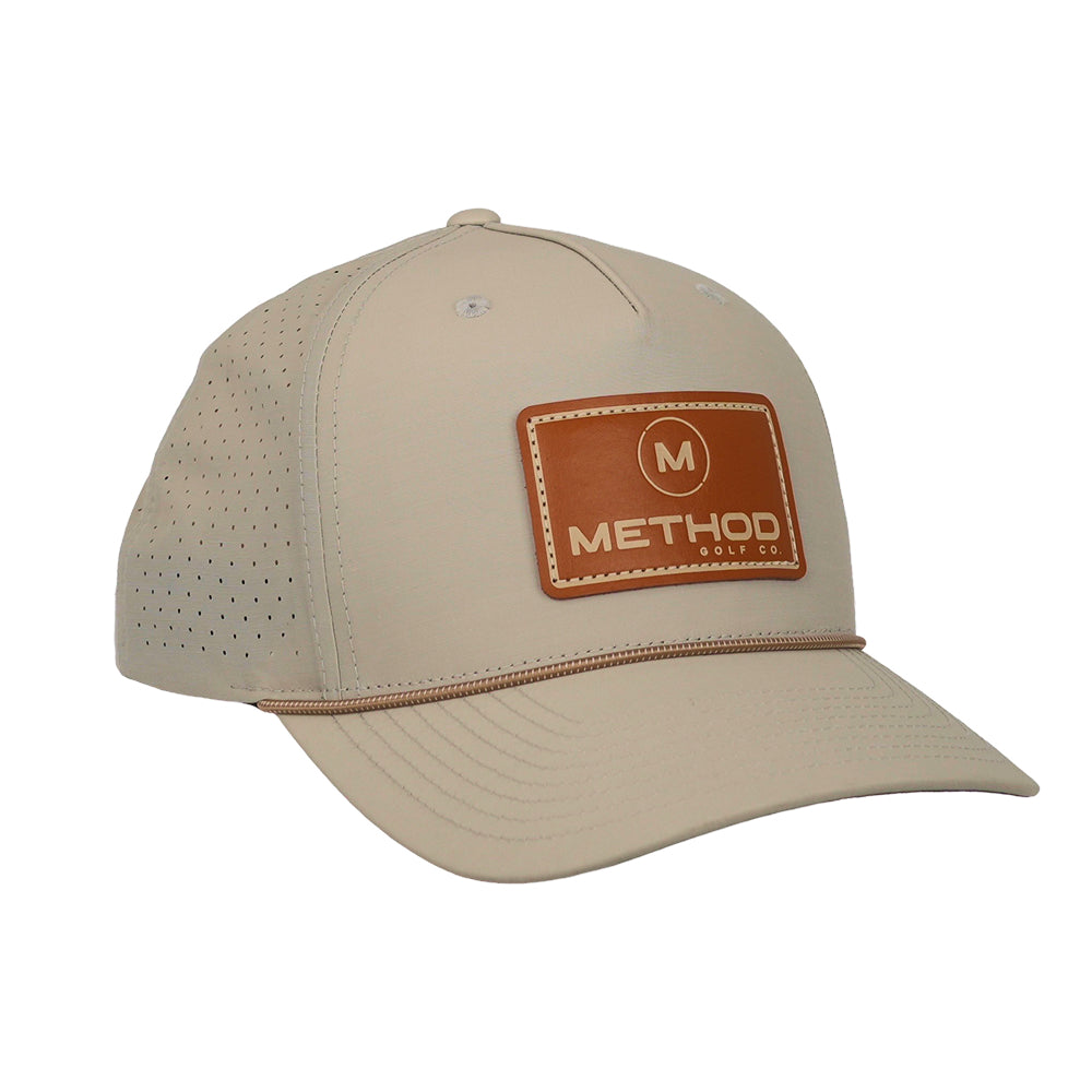 Method Golf Hat - Brown/Rope - Leather Patch